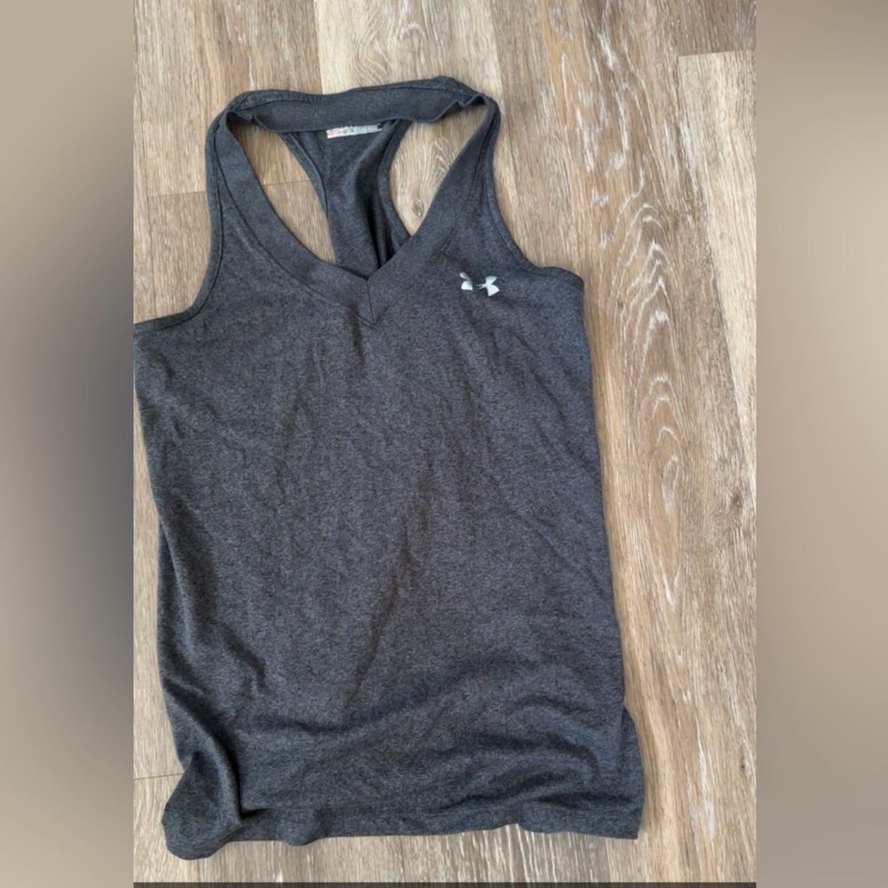 UA L Gray Razor Back Tank